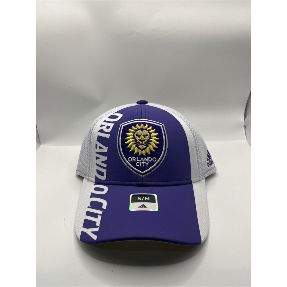 Orlando City SC Adidas MLS Soccer Mesh Stretch Size S/M Hat Cap Samole RARE NEW